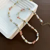 03-f13 sweet Gold natural stone necklace