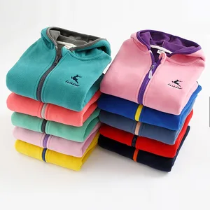 Customized Winter New Zip Hooded Coat Children Soft Jogger Sweatshirts Fleece Lining Tops Jacket Cotton Filling Clothes for Kids