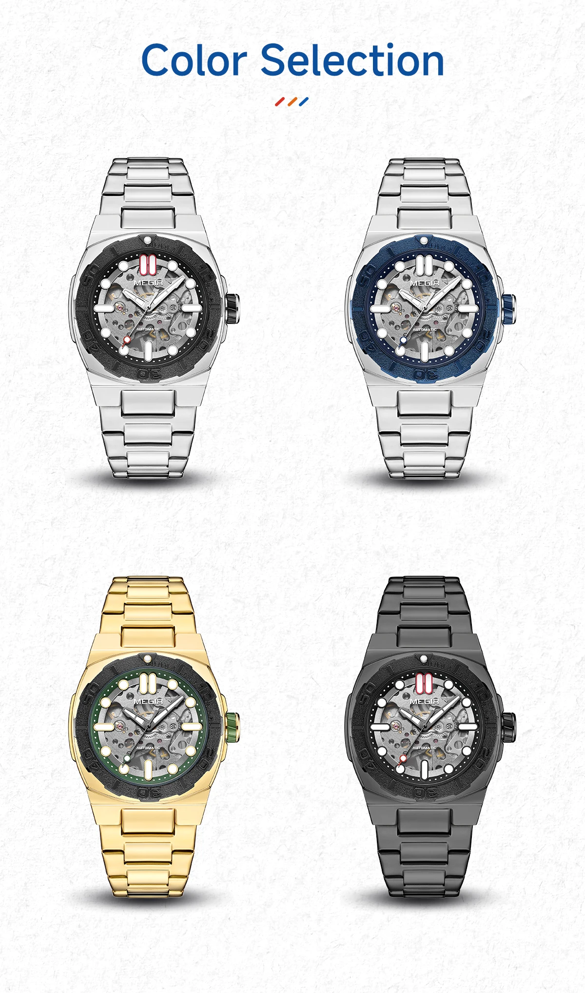 MEGIR 8606 Men's Watch - Fashion & Sport Stainless Steel