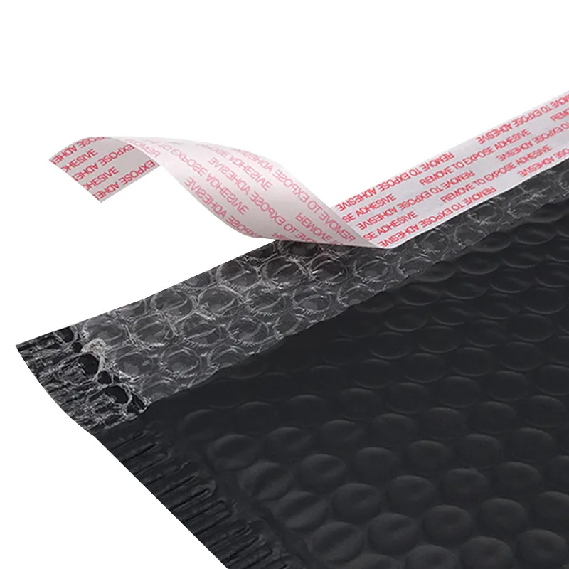 Stock Sizes Waterproof Padded Envelopes Black Bubble Mailers, Customized Logo Self Seal Protective Packaging Poly Bubble Bags supplier