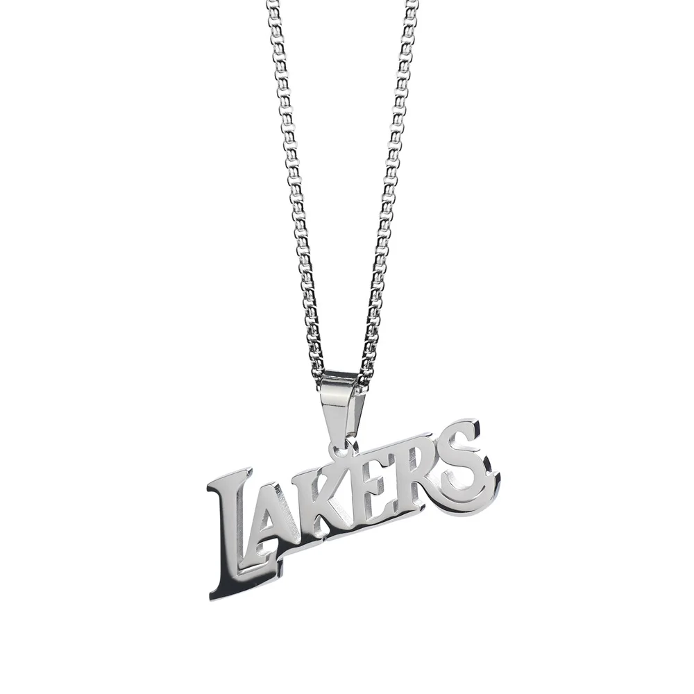 LA LAKERS Logo Necklace - 1 gold steel nba basketball team pendant jewelry  24 on eBid United States