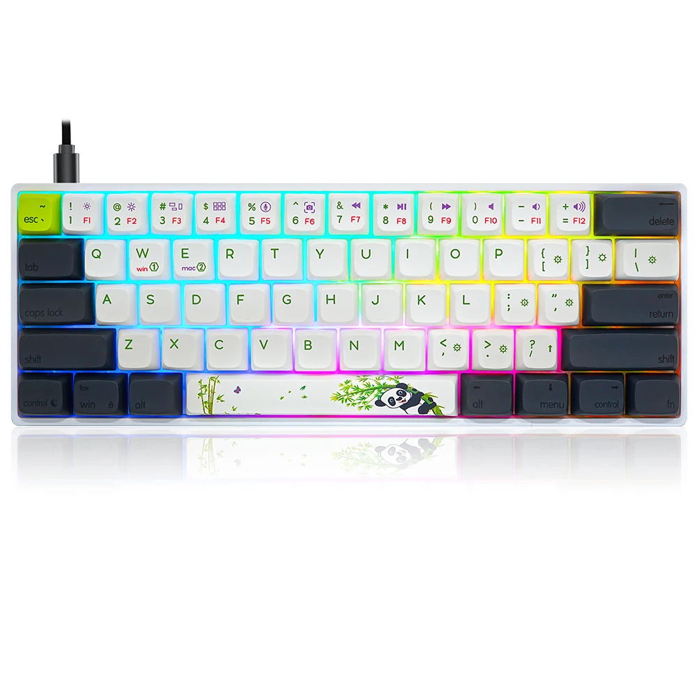 新製品 工場直送 60%メカニカルキーボード パンダキーキャップ