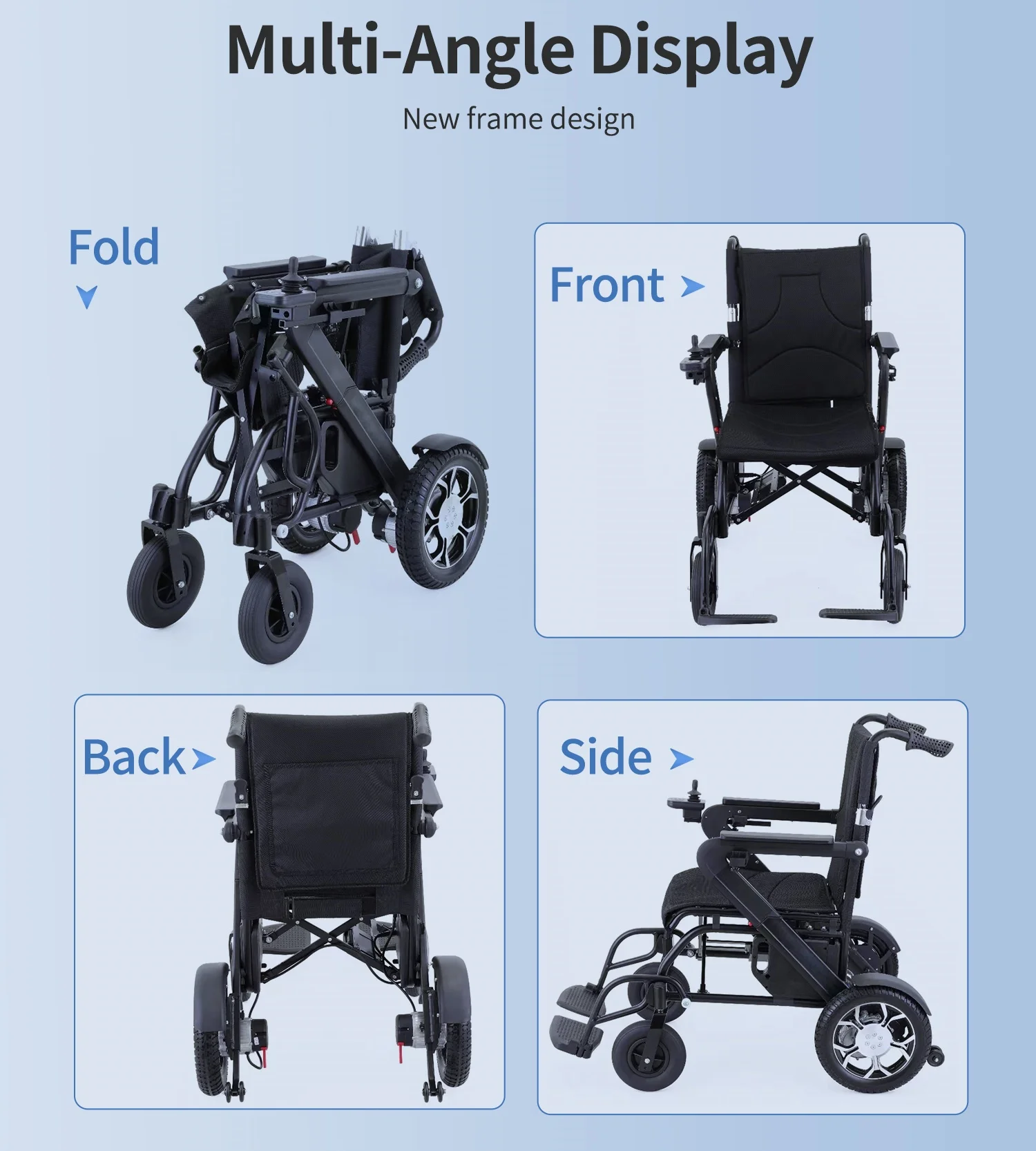 Hospital Small Mobility Wheelchair Lcd Controller Electric Folding