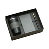 Black Tumbler + Gray Notebook + Black Pen