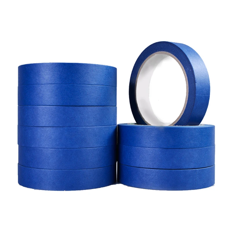 Blue Masking Tape Crepe 14 Days Heat-Resistant Painter UV Resistant Acrylic Adhesive Free No Residue Similar 2090 for Painting