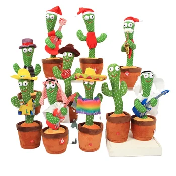 Hot Sale Funny Wriggle Doll Talking Game Singing Plush Toy Recording Musical Toy Dancing Cactus