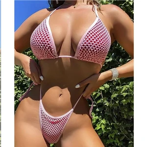 Women High-Waist Plus Size Swimsuits for Girls Colour Triangle Swimming Suit Women Custom Sexy Bikini Set
