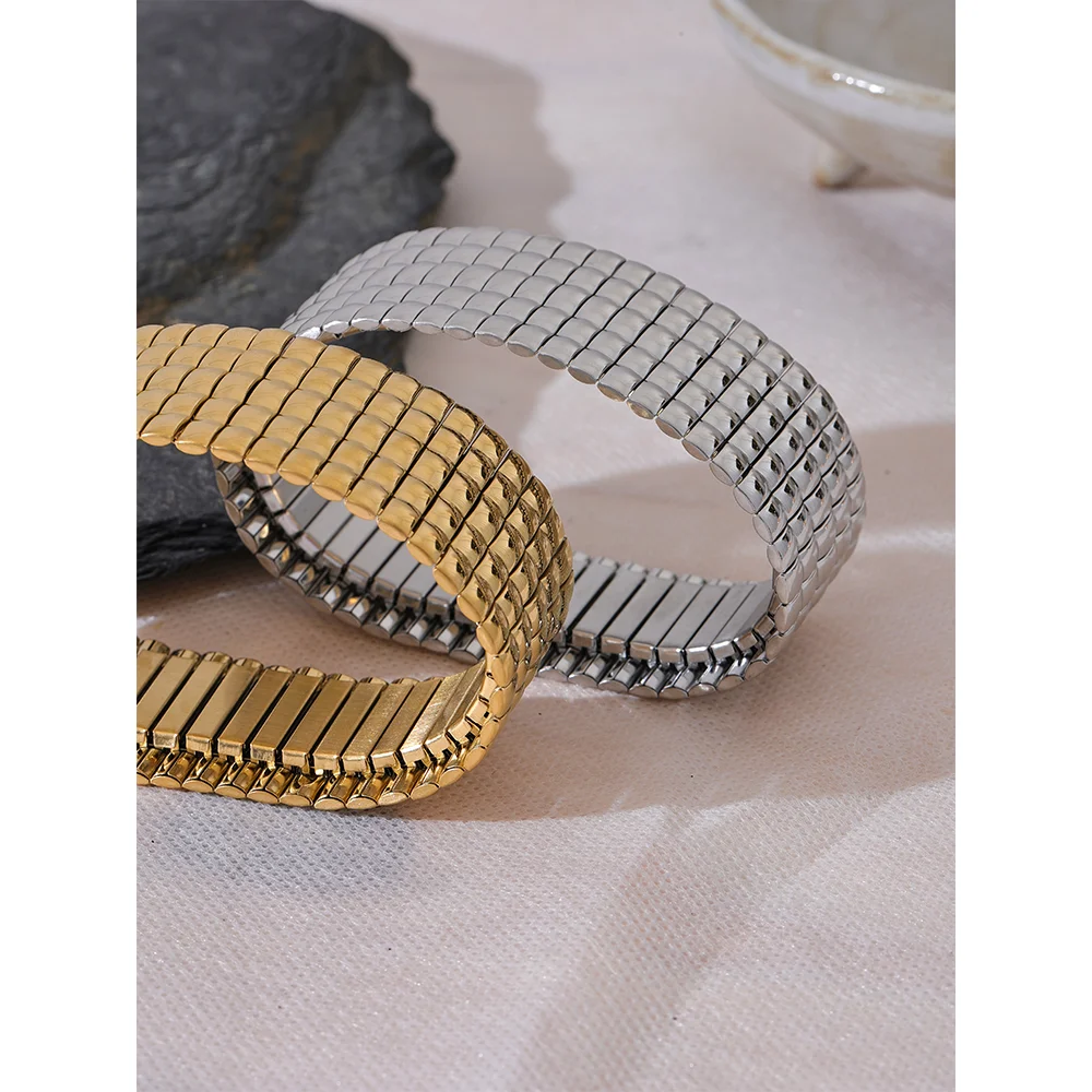 JINYOU 2956 Trendy Stainless Steel Bracelet - 18K Gold Plated