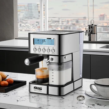 DSP Fully Semi-Automatic Espresso Coffee Milk Maker Italian American Style Programmable for Home Use Integrated Digital