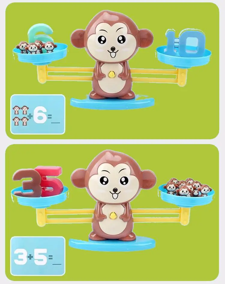 Monkey Balance Counting Cool Math Game Educational Montessori Learning Toys for Kids