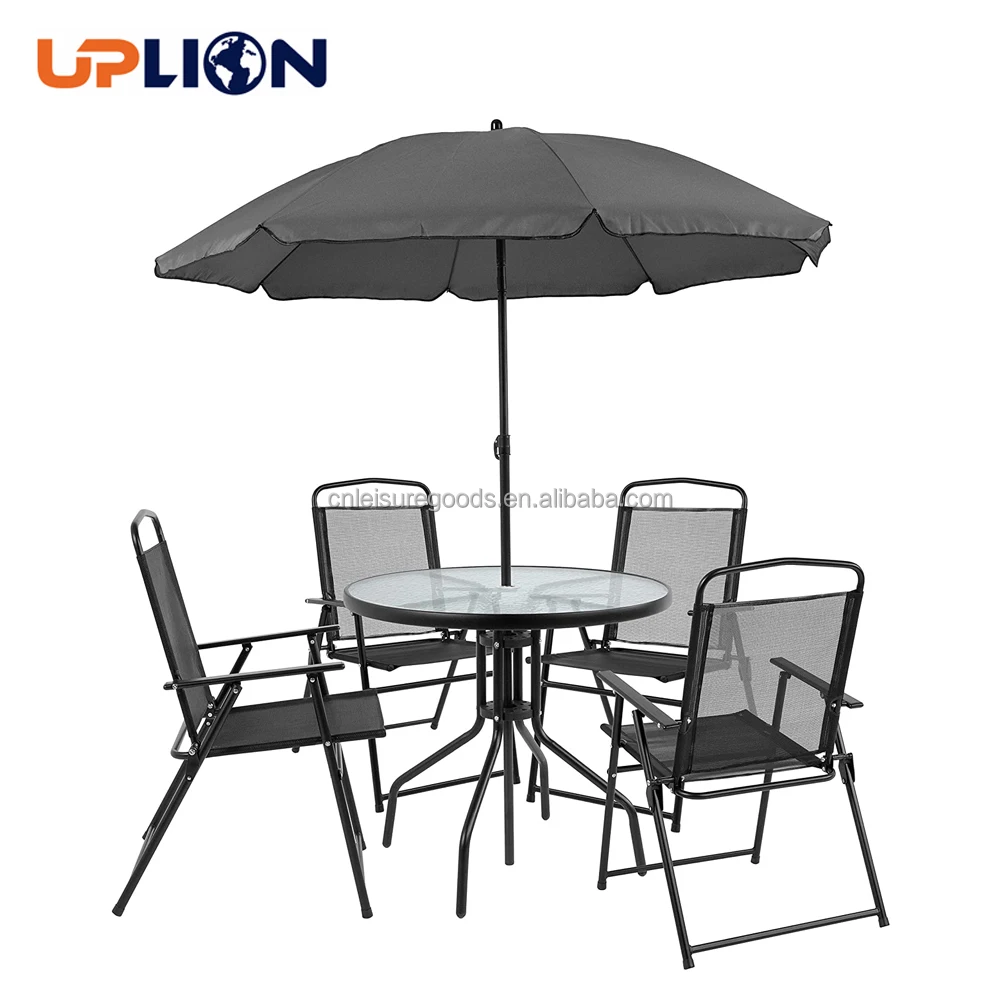 стол с зонтом для дачи и сада из пластика