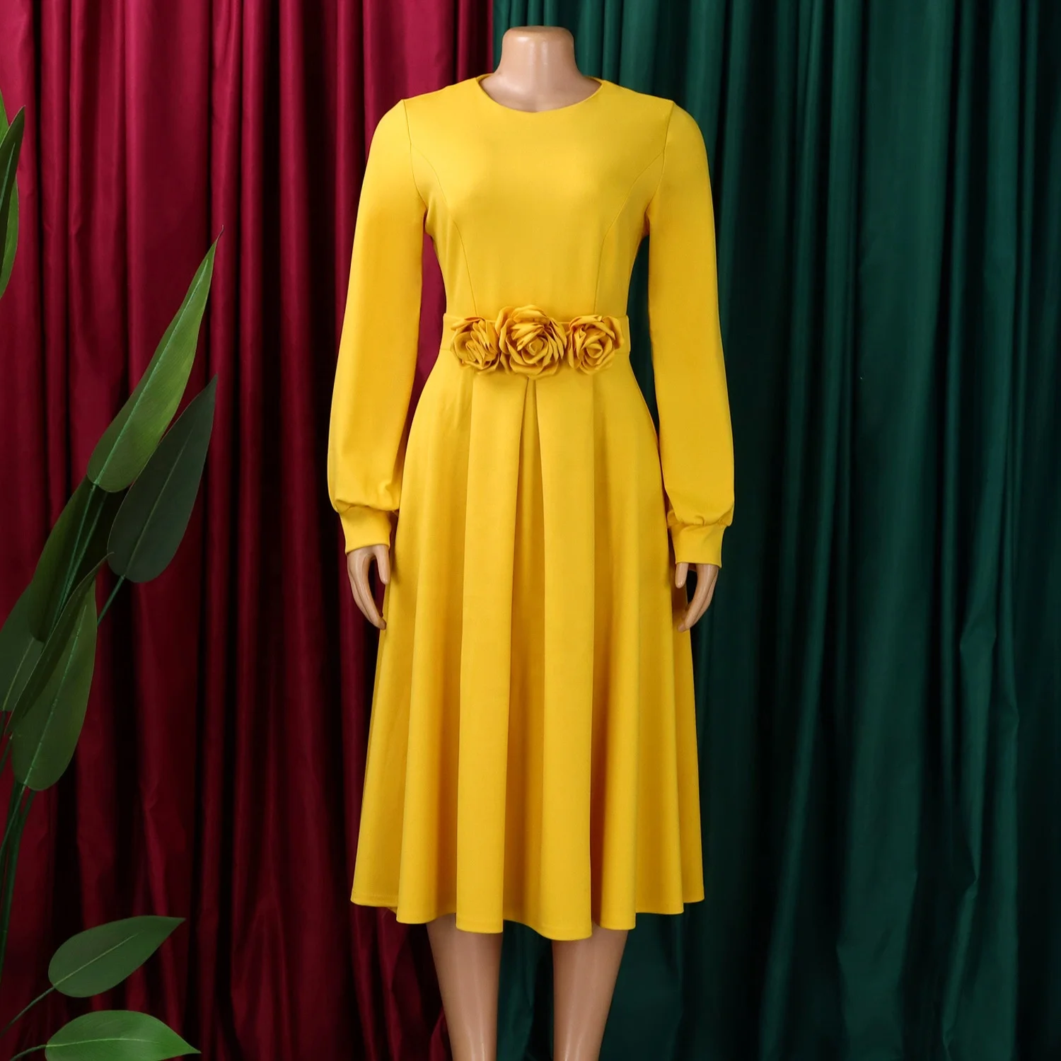yellow winter dress for women Yellow Turtleneck Knit Dress Women Autumn Winter