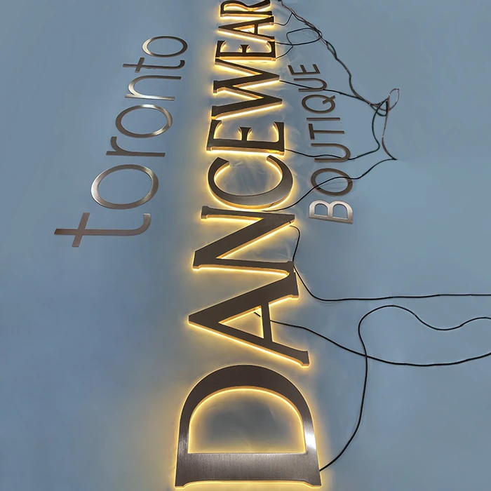 Customizable 3D Channel Letter Outdoor Store Sign Waterproof LED Advertising Signage Rose Gold Metal Office Wall Decoration