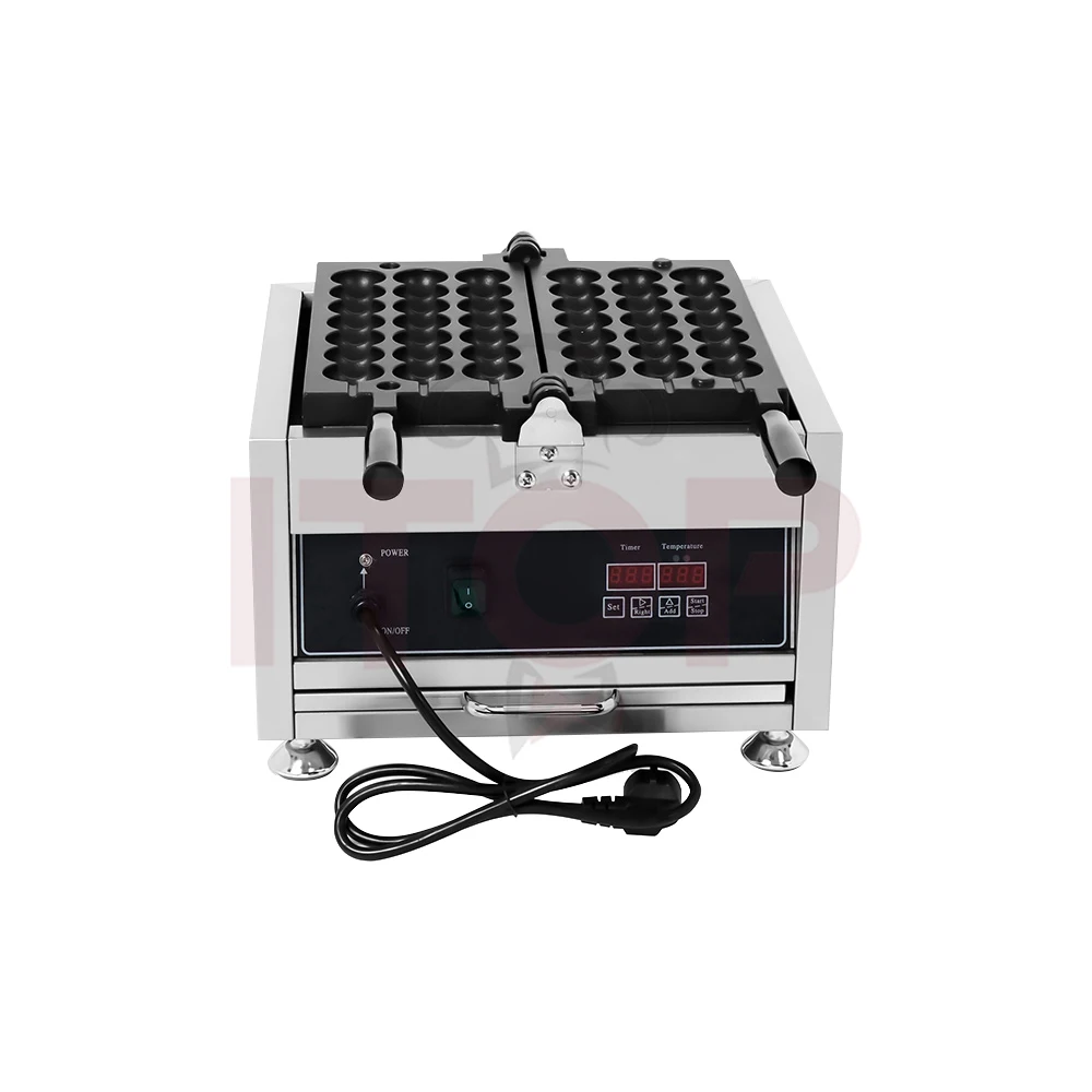 ワッフル　串　焼き機　2枚プレート 木製ハンドル Wafelmaker-Electric-Round-