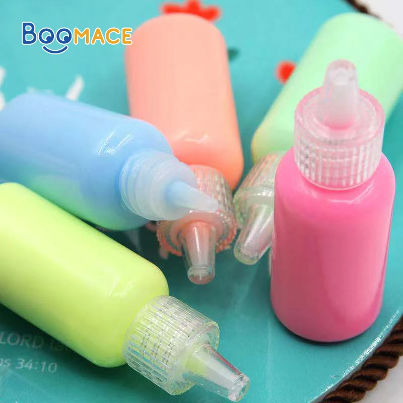 6 Colors Acrylic Paint Glow in the Dark Gold Glowing Paint Luminous Pigment Fluorescent Powder Painting