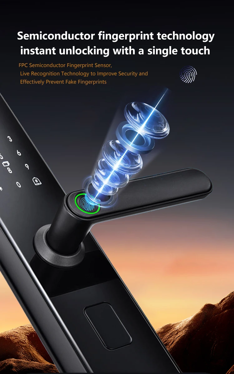 Easy Installation Out Door Code Changeable Smart Lock with Type C Charge Port for Apartment Hotel and Family