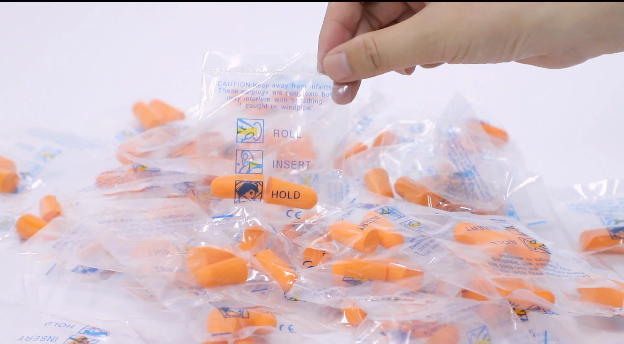 Pu Foam Disposable Earplugs Individually Wrapped Slow Rebounded Soft