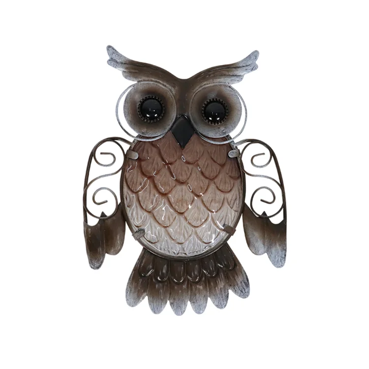 Hanging Owl Outdoor Metal Wall Art  Home   Hanging Glass Cute Owl Wall Hanging