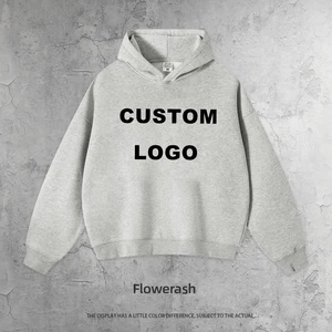 Wholesale Autumn and Winter Men's Clothing Hooded Sweatshirt Solid Color Casual Men's Fleece Boxy Hoodie