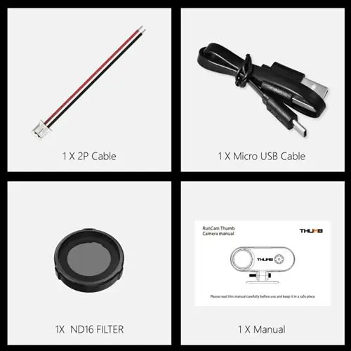 RunCam THUMB Mini Camera HD Action FPV 1080P 60FPS 9.8g 150FOV Gyroflow Stabilization for RC Drones DIY Parts