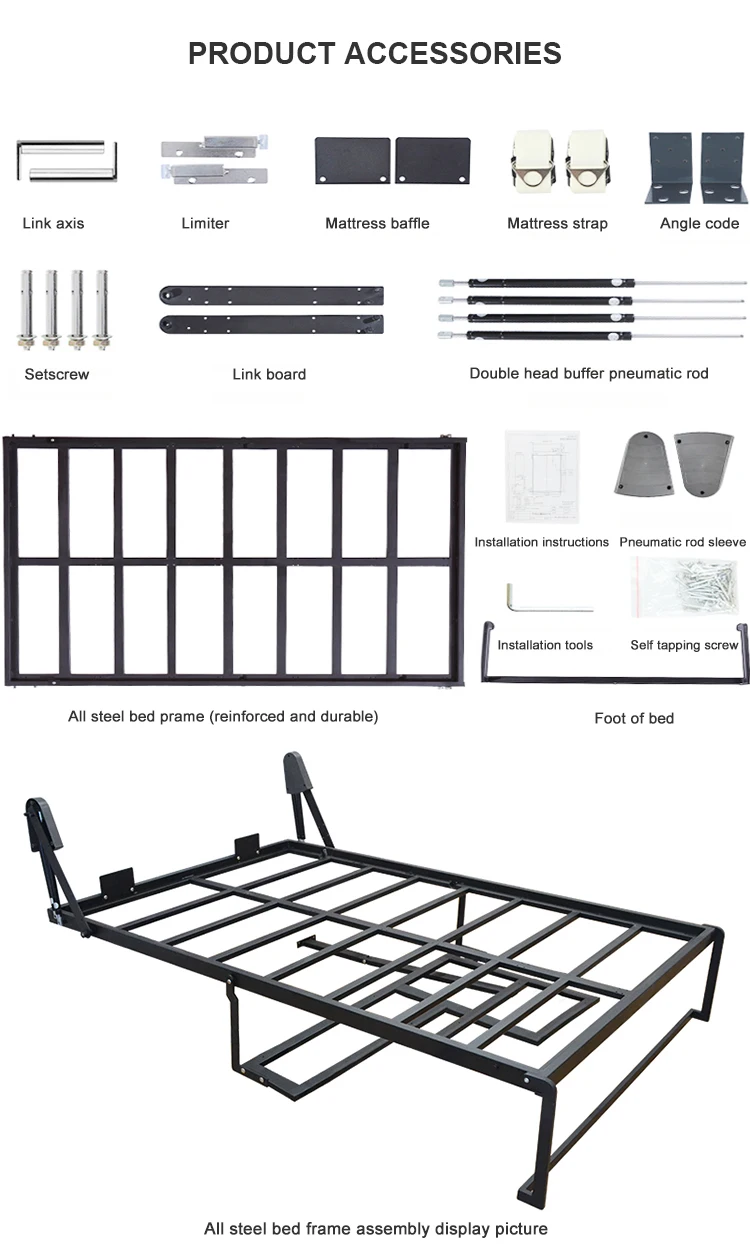 Smart Space Saving Bedroom Furniture Queen Vertical Hidden Folding Wall