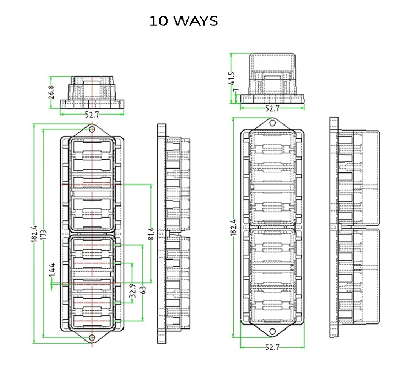 New Arrive factory supply directly 12V 30A fuse box with 10 way fuse block for car marine boat