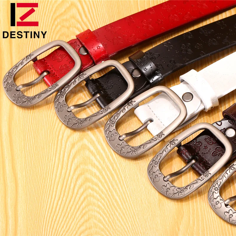Embossing butterfly Famous Designer Genuine Leather Fashion Ladies Girls Womens Belts