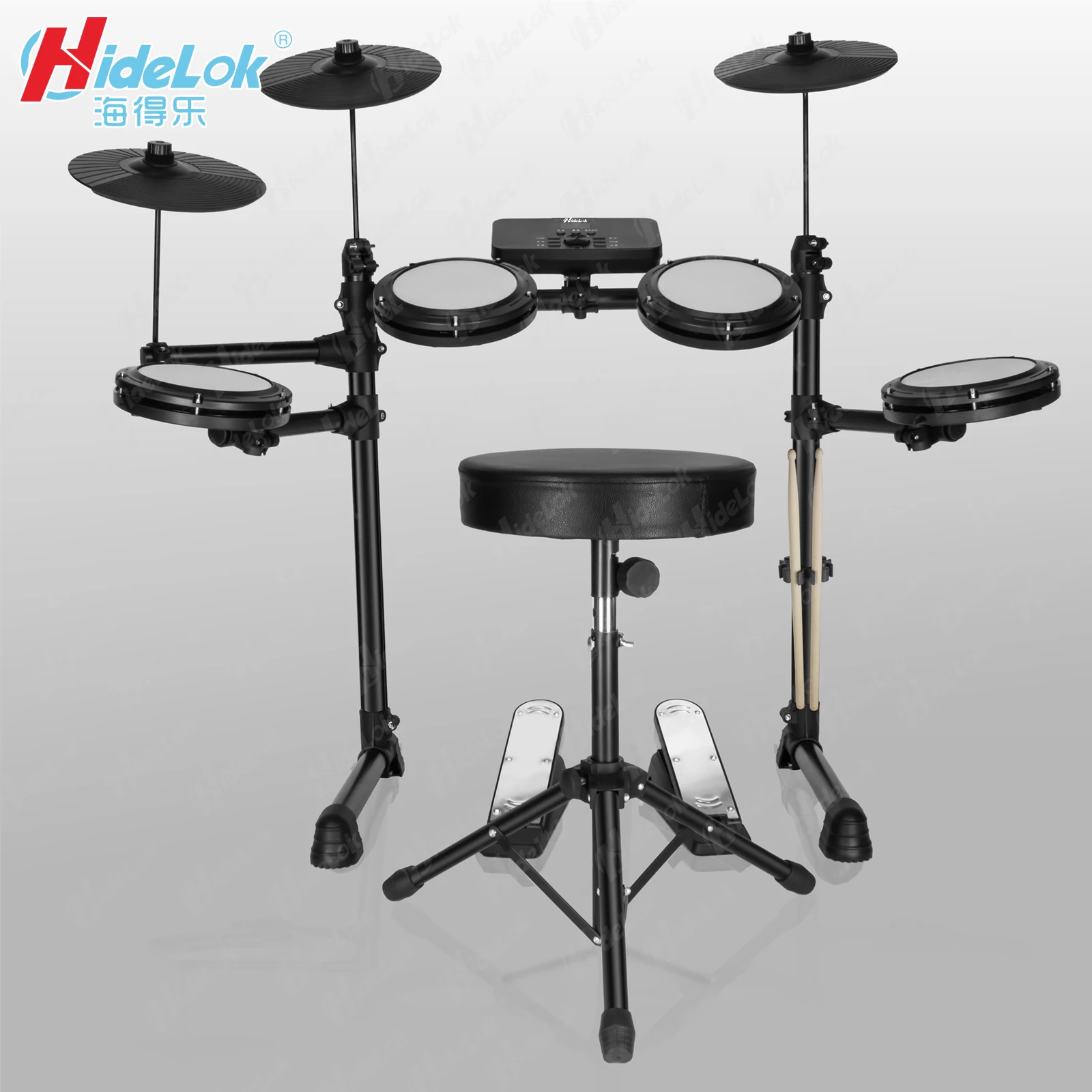 Electric Drum Set with Quiet Mesh Pads, 10 Inch Dual Zone Snare, Bluetooth, 440+ Authentic Sounds, Drumeo, USB MIDI, Kick Pedal