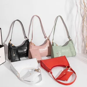 Low Price Good Quality Hobo Bags Women Solid Crocodile Pattern Leather Bag 2026 Popular New Trendy Fashion Shoulder Bag