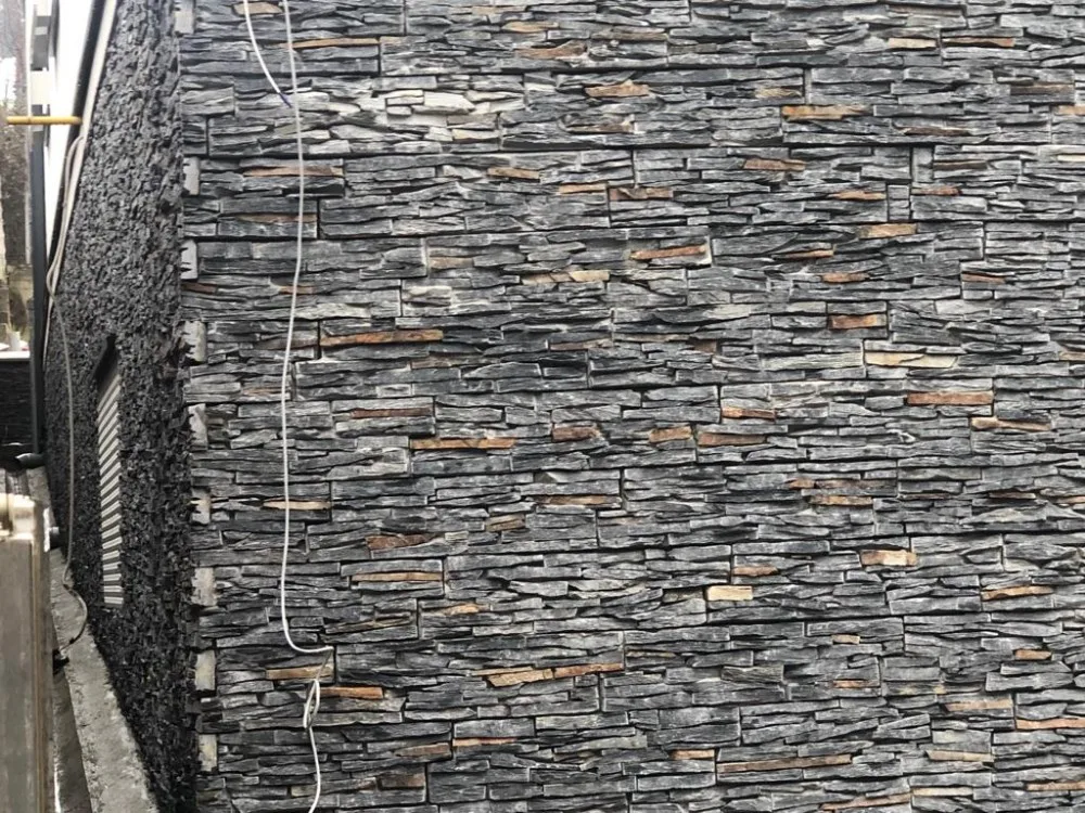 Black Slate Stone Tile Cladding Stone Outdoor Wall Cladding
