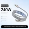 Grey  240W PD 3.0 C to  C Magnetic Sticky Fast Charging Cable