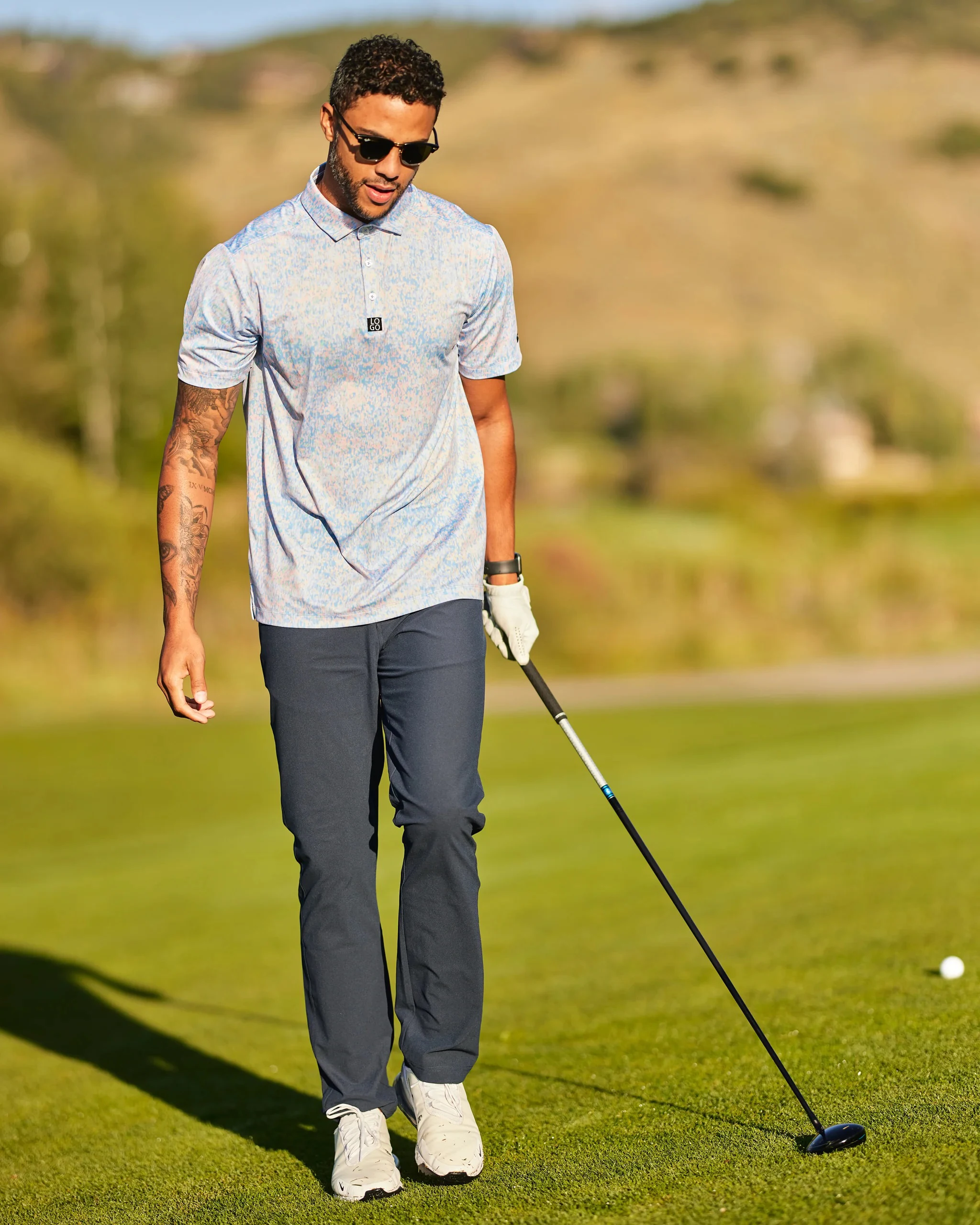 Custom High Quality Polyester Spandex Blade Collar Golf Polo Shirt ...