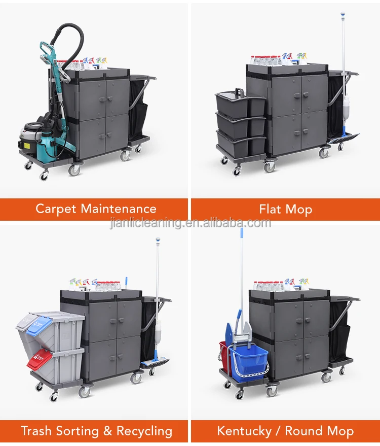 Farag Janitorial Hotel Cart Housekeeping Room Service Cart H 39 X L 60 X W 21 Black