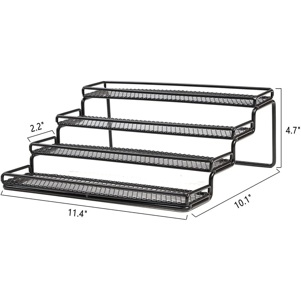 360 Turntable Rotating Spice Jar Rack Set Organizer Stainless Steel