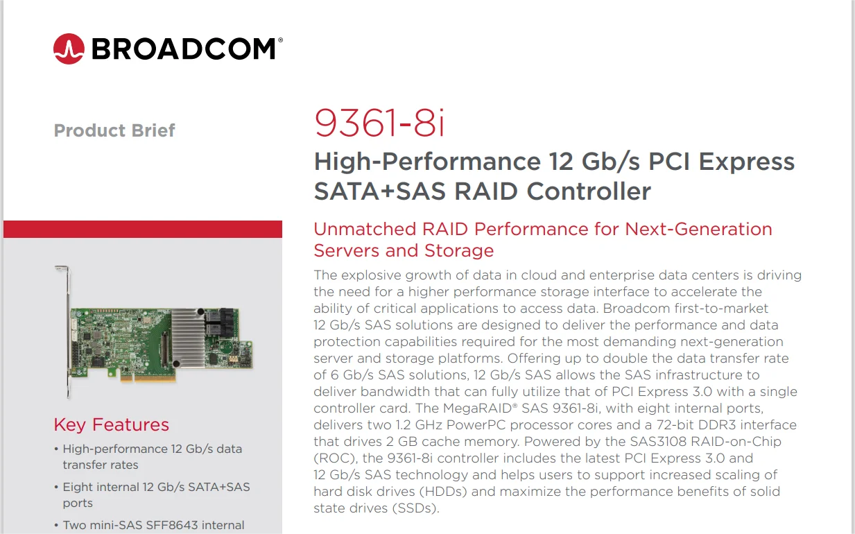MR SAS 9361-8I-HIGH P LSI Megaraid SAS 9361-8I 12gb/s SATA / SAS Controller Card PCI-E 3.0 X8 - Foto 8