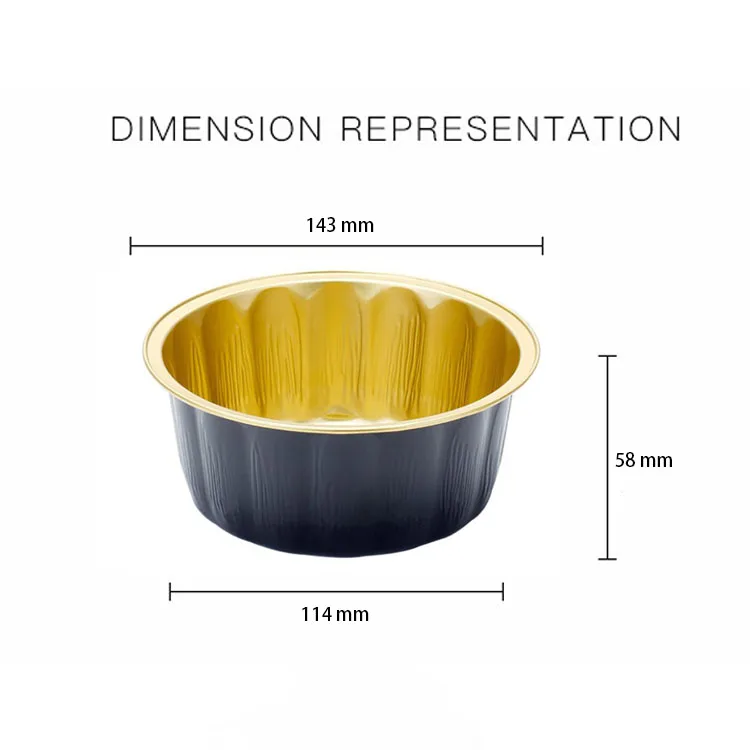 product microwave  oven safe round household take away food container 630ml disposable aluminium foil baking bread loaf pans with lid-4
