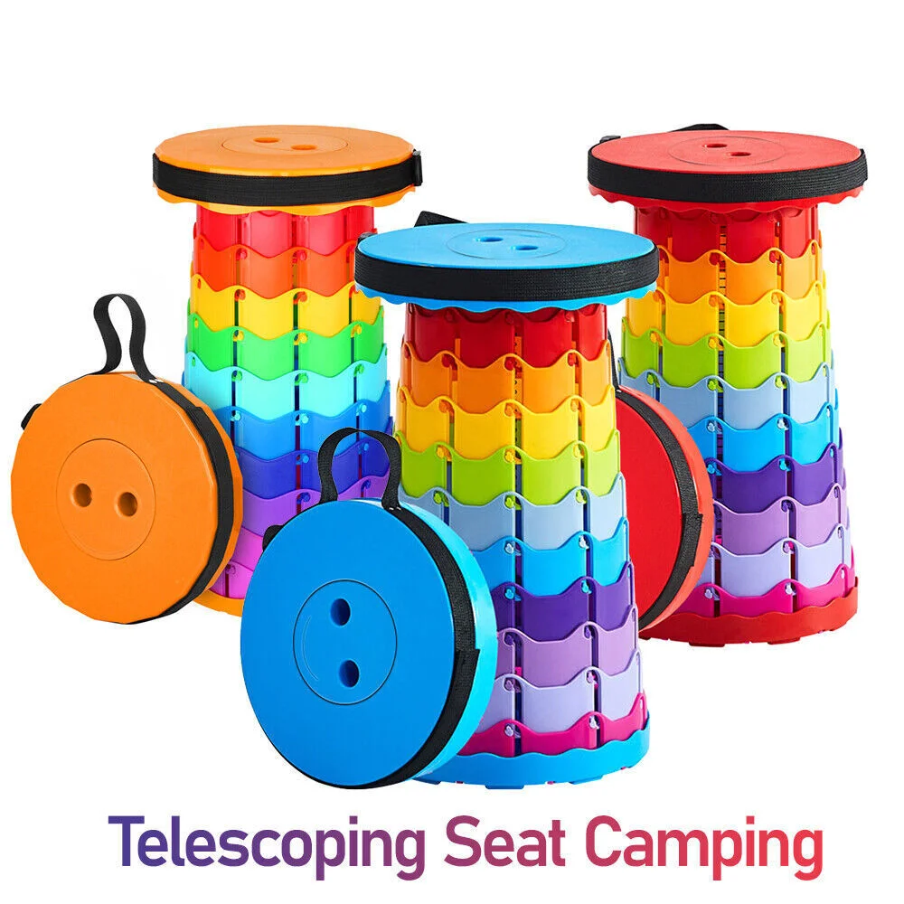 Foldable Telescopic Folding Seat Stools For Camping Fishing Telescopic ...