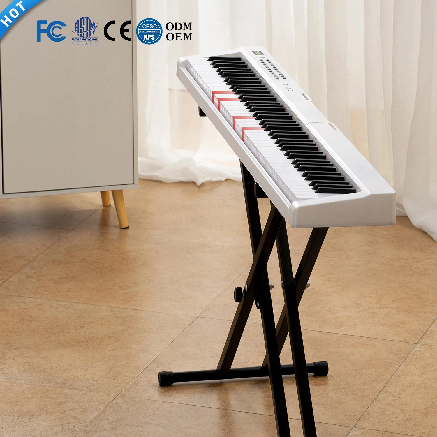 88 Keys Light Under the Key Digital Piano Music Keyboard Digital Keyboard Teclados Synthesizer with MIDI and Touch Response