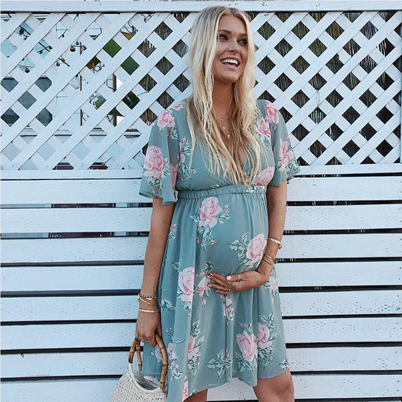Women's Flower Casual Maternity Nursing 