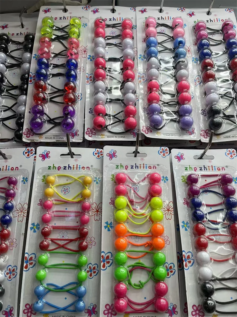 Mylulu Hair Big Bead Ponytail Knocker Ball Kids Hair Ties Little Girls Large Hair Bobbles Ball