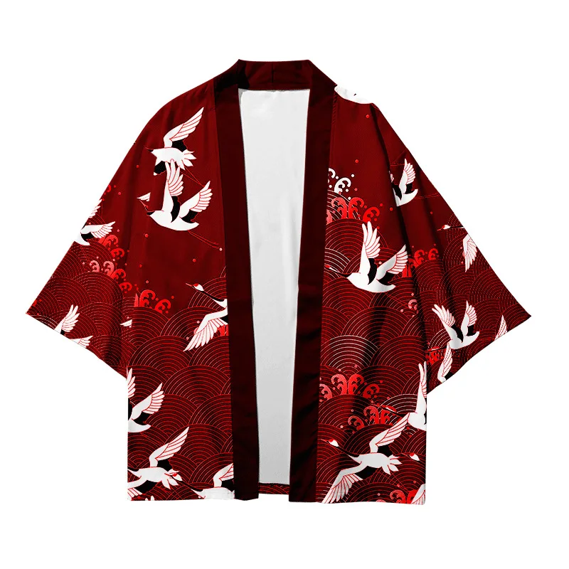 Cardigan japonês estampado plus size 6xl 5xl 4xl 3xl, casaco