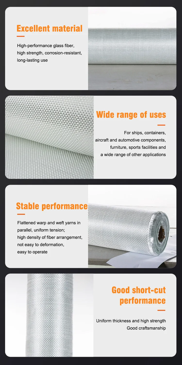 Fiber Woven Rovings Boats Glass Fiber E glass Woven Roving