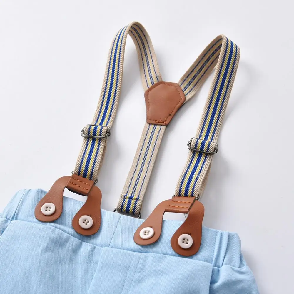 Модные стильные детские повседневные брюки джентльменские подтяжки Детские хлопковые для