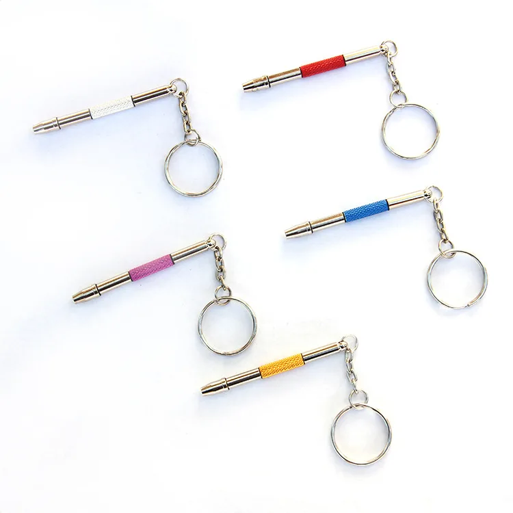 4 in 1 Color Eyeglass Screwdriver Watch Repair Kit With Keychain Portable Mini Screwdriver