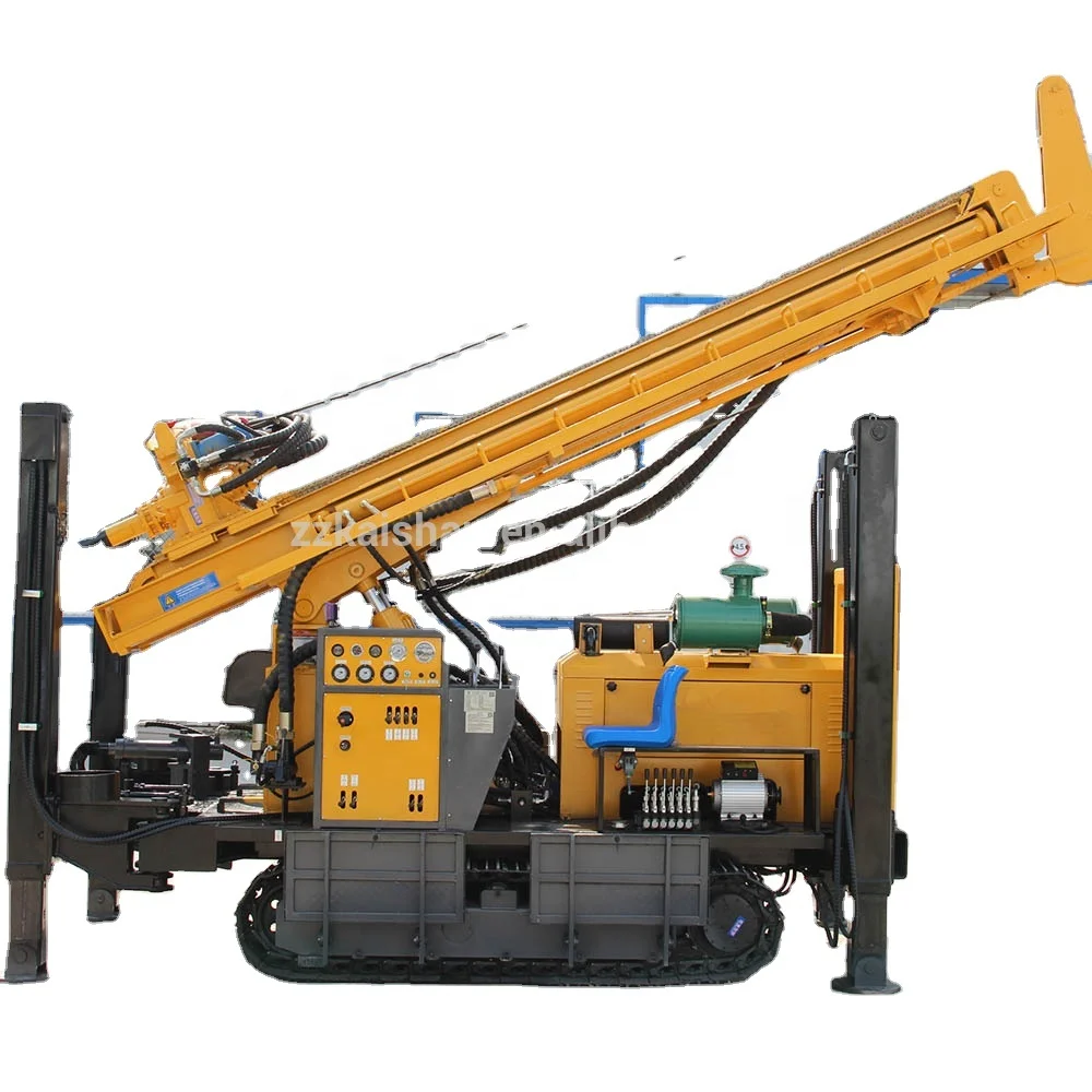 
 High Efficiency KW350 Longer 6m drill arm Engine Powered water well Portable trailer mounted drill