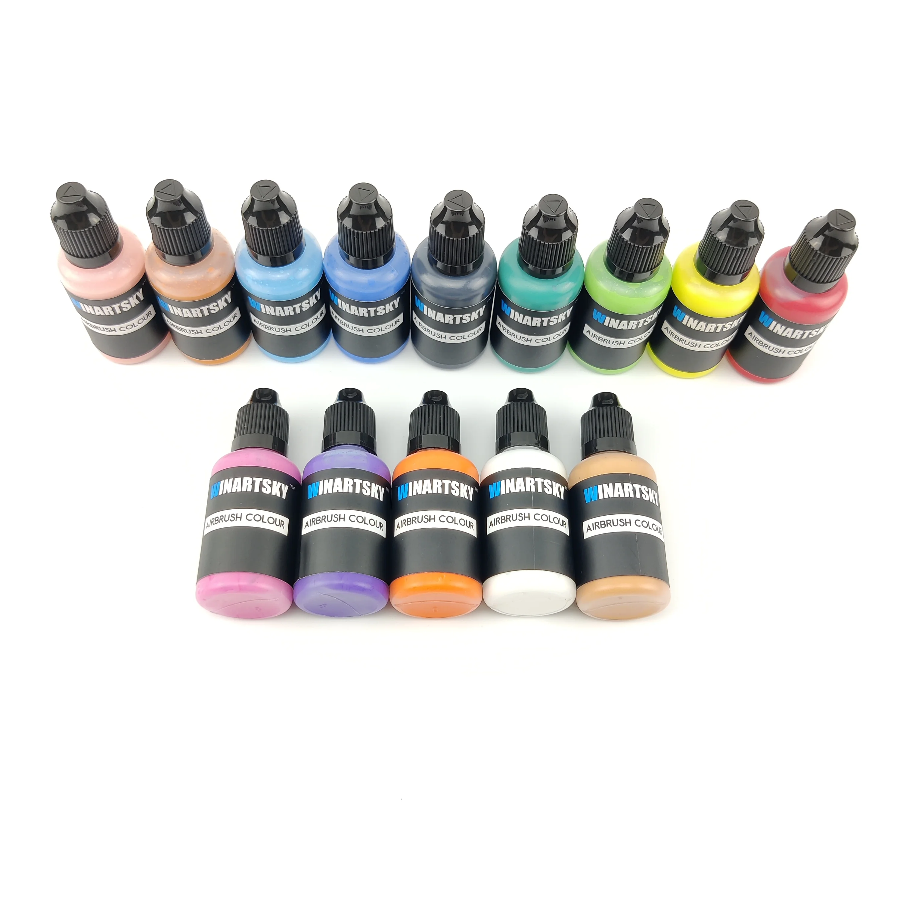 14colors Airbrush Paint Set (30ml Each),Water Based Airbrush Paint Kit For Metal,Plastic Models