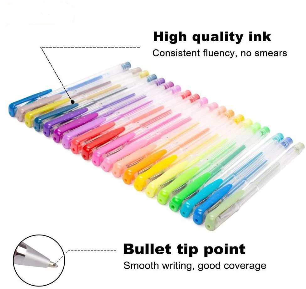 120 Unique Color No Colors Copying Gel Pen Set with Adult Coloring Pen Art Marker