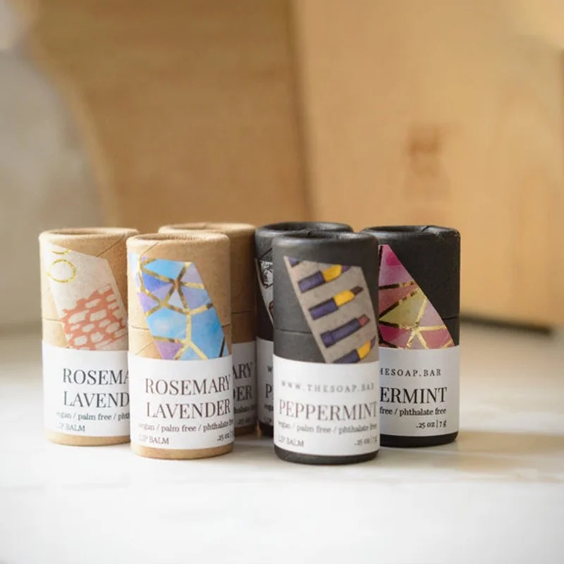 В наличии, эко-картонный контейнер с пользовательским логотипом, Крафтовая пуш-ап трубка для дезодоранта, блеска для губ, упаковка