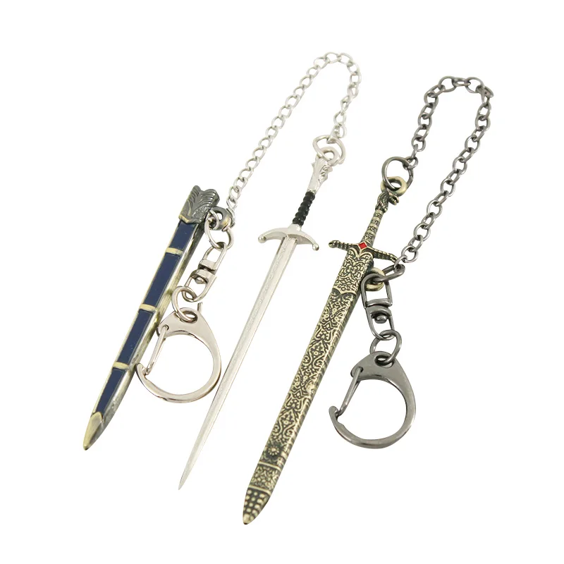 Mini Metal Keychain Game of Thrones Season 1 2 3 Jon Snow Arthur Dayne Jaime Lannister Sword Keychain Toy Metal Key Chains
