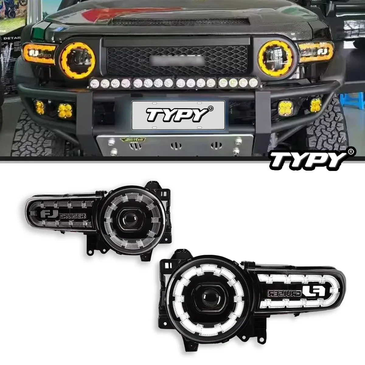 TYPY車用ライトトヨタFJクルーザーヘッドライト2007-2024 LED